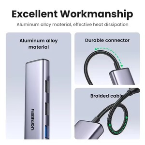 UGREEN CM478 Revodok 105, <span class=keywords><strong>Adaptador</strong></span> Multipuerto USB C 5 en 1, <span class=keywords><strong>HDMI</strong></span> 4K, Tipo C 3.1 a <span class=keywords><strong>HDMI</strong></span> 4K, SD, TF, PD 100W, para Macbook, <span class=keywords><strong>iPad</strong></span> - Product Image 2