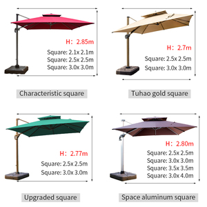 Sombrilla <span class=keywords><strong>de</strong></span> Patio <span class=keywords><strong>de</strong></span> Lujo para Exteriores con Bases Resistentes para Jardín, Restaurante, <span class=keywords><strong>Playa</strong></span>, Parasol <span class=keywords><strong>de</strong></span> Jardín Ambulatorio con Luces LED - Product Image 2