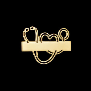 Aço inoxidável Doctor Nurse Pin personalizado Doutor oco estetoscópio broche presente pode nome personalizado - Product Image 5
