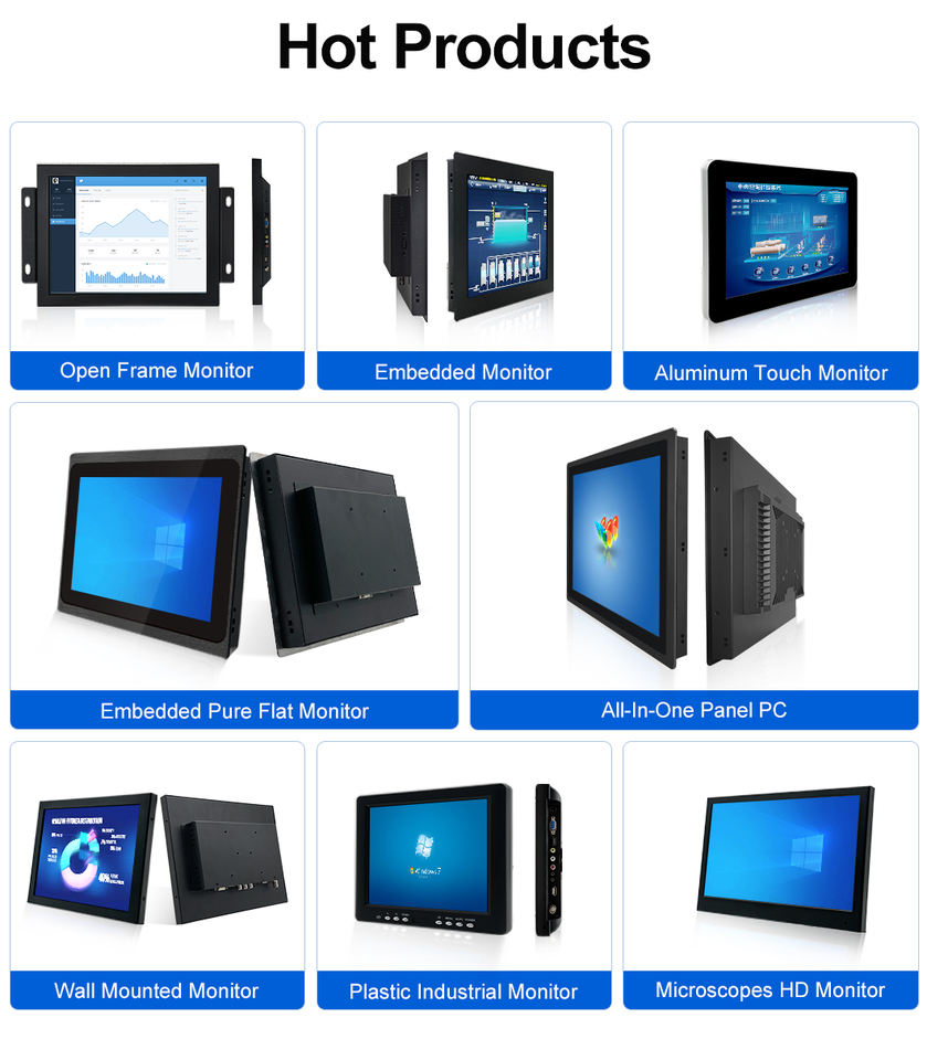 11.6 Inch IPS1920*1080 HD VGA Non-Touch Plastic TFT Industrial Laptop Monitor VESA Wall-Mounted Black