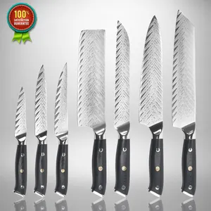 Japonês VG10 67 Camadas De Aço Damasco Chef Knife Set Damasco Sharp Restaurantes Facas De Cozinha Set Com G10 Handle