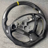 Roda kemudi mobil serat karbon, roda kemudi kulit berlubang untuk Infiniti G27 G37