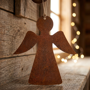 Figurine d'ange de Noël en bois, ornement de fête, découpe en forme de cœur, décoration de table, décoration de la maison - Product Image 5