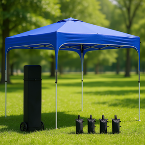 Tonnelle pliante bleu roi 8 x 8 pieds, hauteur réglable, avec sac de transport et sacs de poids, pour usage extérieur - Product Image 2