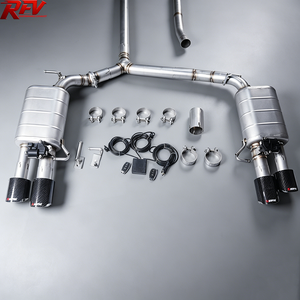 Tuyau d'échappement avant universel + échappement arrière en acier inoxydable 304 poli miroir de 1,2 mm d'épaisseur pour Audi A4 2.0T B8 2011 - Product Image 2