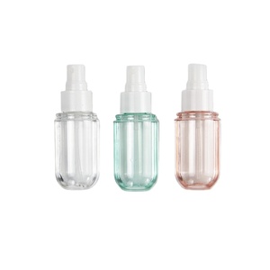 Flacon pulvérisateur de brume corporelle en plastique rechargeable en forme de capsule 40ml 60ml 100ml, flacon vide coloré pour tonique et lotion avec pompe - Product Image 6