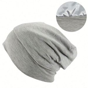 Nouvel Arrivage Populaire : Bonnets à large bord en coton extensible de bambou, avec logo personnalisé, décontractés et colorés, doublure en satin - Product Image 2