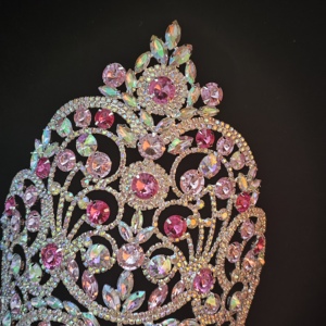 มงกุฎขนาดใหญ่ส่องแสงขนาด 14 นิ้วมงกุฎประกวดทรงสูงสําหรับราชินีมิสจักรวาล - Product Image 4