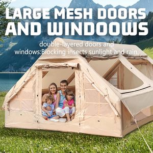 Carpa Inflable para Acampar, 12 Personas, Doble Capa, Oxford 300D, Portátil, Fácil de Instalar, 2 Puertas, Impermeable, Carpa Tipo Casa para Exteriores - Product Image 3