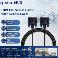 Cable Serial RS232 DB9 Hembra-Hembra Personalizado, Cable de Comunicación Industrial de 9 Pines con Retardante de Llama VW-1