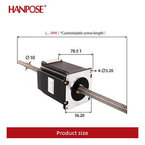 มอเตอร์แบบสกรู 57HA76-T10*4 ความยาว 300 มม. แรงบิด 189 นิวตันซม. มอเตอร์สเต็ปเปอร์ <span class=keywords><strong>Nema</strong></span> <span class=keywords><strong>23</strong></span> <span class=keywords><strong>12v</strong></span> มอเตอร์เชิงเส้นสำหรับเครื่องพิมพ์ 3 มิติ อุปกรณ์ตรวจสอบ - Product Image 3