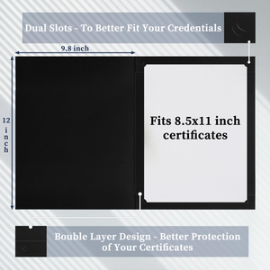 ปกประกาศนียบัตรสีดำ ปกประกาศนียบัตรเคลือบฟอยล์สีทอง ขนาด 8.5 นิ้ว <span class=keywords><strong>x</strong></span> 11 นิ้ว สำหรับเอกสารกระดาษและประกาศนียบัตร - Product Image 2