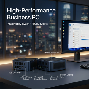 Mini PC Personalizable con CPU R7-8745HS de 8 Núcleos, 16 Hilos, Salida 2*HD 4K 60Hz, SSD M.2 2280, Alto Rendimiento para Negocios y Oficina, ZHR AMD - Product Image 3