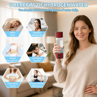 Bouteille d'eau hydrogénée alimentée par USB 5000ppb 2025 Bouteille d'eau hydrogénée portable Gourde 300ml Générateurs d'eau hydrogénée
