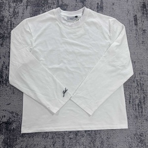 TS3356 <span class=keywords><strong>T</strong></span>-<span class=keywords><strong>shirt</strong></span> da uomo a maniche lunghe in 100% cotone di alta qualità, girocollo, bianche, a maniche lunghe dritte - Product Image 1