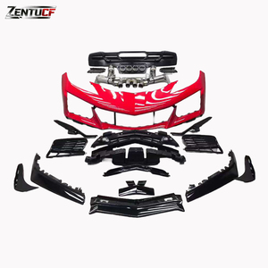 Pour <span class=keywords><strong>Chevrolet</strong></span> <span class=keywords><strong>Corvette</strong></span> C8 2020+, modifiée avec des pare-chocs avant et arrière en matériau PP de style Z06 et échappement. - Product Image 2