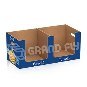 Custom Supermarket Shelf Ready Paper Corrugated Tray Candy Pdq Display Cardboard Stackable Pdq Tray Snack Food Pdq Display Box