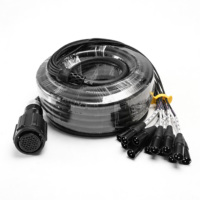 Câble multipaire audio XLR 20M 37 broches avec connecteur femelle verrouillable vers 12 canaux mâles, câble de dérivation pour boîtier de scène avec connecteur femelle verrouillable