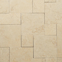 Pavés en pierre calcaire beige d'Asie, carreaux de sol en pierre calcaire beige, carreaux de pierre calcaire pour sols intérieurs et extérieurs