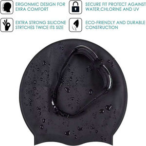 Bonnet de bain en silicone extra large pour femmes, adapté aux cheveux tressés très longs et épais, couverture complète pour les tresses longues - Product Image 4