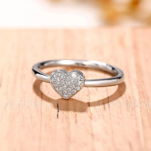 Bague en diamant taille cœur Q702 en argent pour femme, style romantique, couleur G, bijoux en diamant naturel - Product Image 6