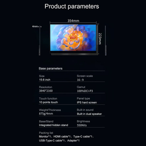 13.3/15.6 Inch 2160P 4K OLED Touch Screen Anti-blue <b>Light</b> 60Hz Black Portable Monitor for <b>Gaming</b> Office With 100% DCI-P3 Laptop - Product Image 6