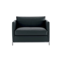 Canapé d'attente en cuir noir de conception moderne et simple Chaise convertible Mobilier modulaire pour l'école et la maison