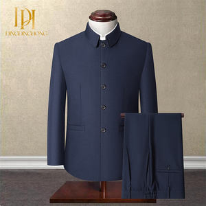 Nouveau bleu profond Zhongshan personnes âgées d'âge <span class=keywords><strong>moyen</strong></span> printemps et automne <span class=keywords><strong>robe</strong></span> de soirée chinoise Zhongshan <span class=keywords><strong>costume</strong></span> pour hommes - Product Image 1