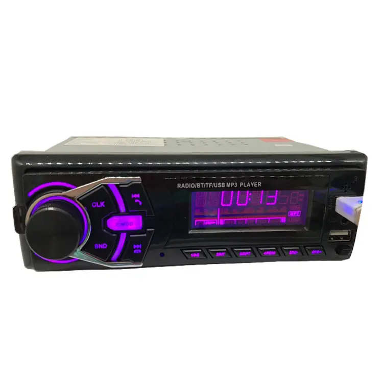 Fast Charging 7 Colors Auto Car Stereo Dual USB LCD Display Car Audio Detachable Panel ID3 App Car Mp3