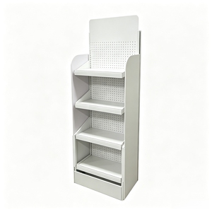 Metal Pegboard Display Rack Floor Standing Multi-Layer Retail Merchandise Display Stand For Skincare Shampoo Products - Product Image 2