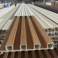 Productos WPC de lujo de alta calidad compuesto impermeable chapa de madera Interior estriado interior WPC Panel de pared tableros de hojas
