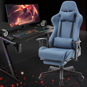 Dernier <span class=keywords><strong>fauteuil</strong></span> de bureau en tissu Chaise élévatrice durable Cadeira <span class=keywords><strong>Gamer</strong></span> Siège épais bleu profond Chaise de jeu <span class=keywords><strong>ergonomique</strong></span> avec accoudoir 3D - Product Image 3