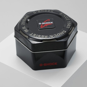 Boîte de rangement pour montres avec logo personnalisé, emballage cadeau OEM, boîte en métal noir hexagonale de luxe, boîte en étain noire fossile - Product Image 2