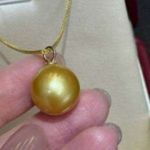 Collar de Plata Pura con Colgante de Cuentas de Oro Natural, Listo para Satisfacer sus Necesidades, Directo de la Tienda de Oro - Product Image 3