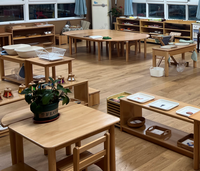 Meubles de garderie et d'école maternelle Montessori en bois de hêtre massif pour enfants, compétences pratiques de la vie quotidienne