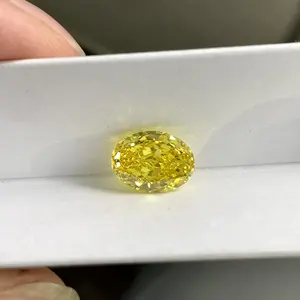 Wholesale Synthetic Diamond VS2 Fancy VIVID Yellow 3.0CT Ovalt Cut Lab Grown Coloured Diamonds