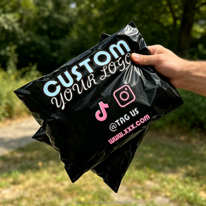 Sacs d'expédition noirs avec votre LOGO, sacs d'expédition personnalisés imprimés, enveloppes de courrier en polyéthylène avec logo pour la livraison de vêtements - Product Image 2