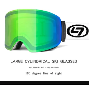 Silindirik çift katmanlı anti sis kayak gözlükleri açık erkek ve kadın anti sis kayak gözlükleri kayak gözlükleri