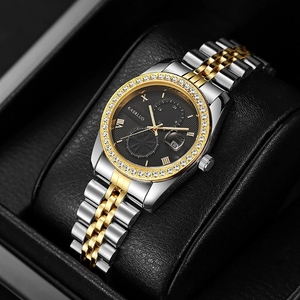 Conjunto de Relojes de Lujo con Pedrería para Pareja, 2 Piezas, Reloj de Pulsera de Cuarzo de Aleación para Él y para Ella con Calendario, Regalo para Amantes de la Boda - Product Image 2
