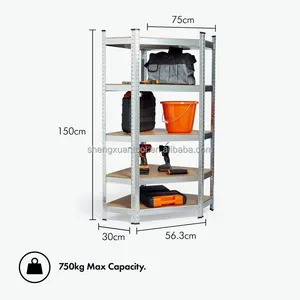 High Quality White Color Wholesale Storage Shelf Warehouse Metal Shelf And Display Racks 5 Tiers