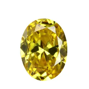 Trắng hồng cam 5A 3A phòng thí nghiệm tạo ra <span class=keywords><strong>CZ</strong></span> Cubic zirconia đá quý nhân tạo hình bầu dục Vàng Topaz đá cho dây chuyền Xử lý nhiệt - Product Image 1