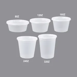 High Quality PP/PE Round Shape Biodegradable Recyclable Disposable Wholesale 32oz Plastic Cup Deli Container