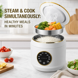 Cuisinière à <span class=keywords><strong>riz</strong></span> électrique avec fonction de maintien au chaud automatique, idéale pour les soupes, les ragoûts, les céréales, les céréales chaudes, mini-<span class=keywords><strong>cuiseur</strong></span> électrique multifonction pour la maison - Product Image 4