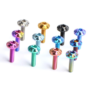 Tc4 मीट्रिक वर्ग 8.8 ठीक थ्रेड एनोडाइज्ड फिनिश टाइटेनियम मिश्र धातु डबल-लेयर हब कैप स्क्रू एम 6/एम 8 - Product Image 3