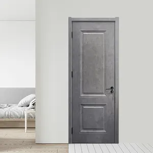 Nouvelle porte en bois prémontée WPC panneau de porte en bois composite en plastique peau wpc pour maisons chambre intérieure prix bon marché noyau creux