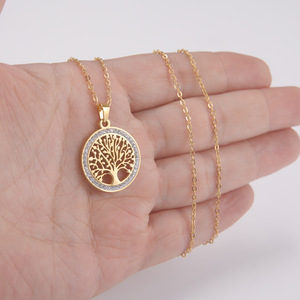 Collares con Colgante del Árbol de la Vida, Joyería de Moda, Collares del Árbol de la Vida, Collar de Acero Inoxidable para Mujer y Hombre - Product Image 3