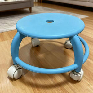 Taburete con ruedas universal rosa para uso doméstico, niños, adultos, diseño minimalista moderno - Product Image 3