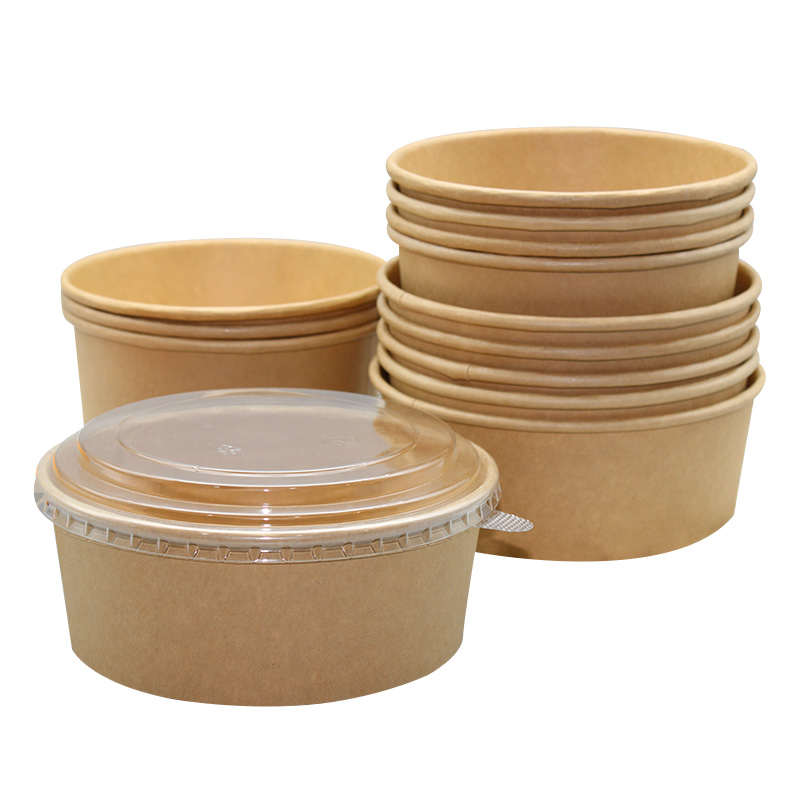 Personalized Food Grade Packaging Custom Printing Round Cardboard Paper Bowl Paper Plate & Bowl with Paper Lid