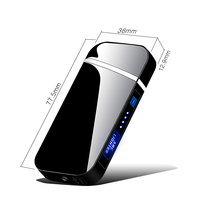 Briquet électrique rechargeable de luxe USB sans flamme, capteur tactile, alliage de zinc, double arc plasma, indicateur de batterie, cadeaux