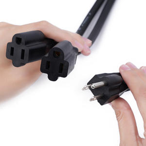 KESHI 1米黑色三插头二插座IP11 10-15A铜芯电源分线延长线PVC橡胶护套NEMA家用电器 - Product Image 2